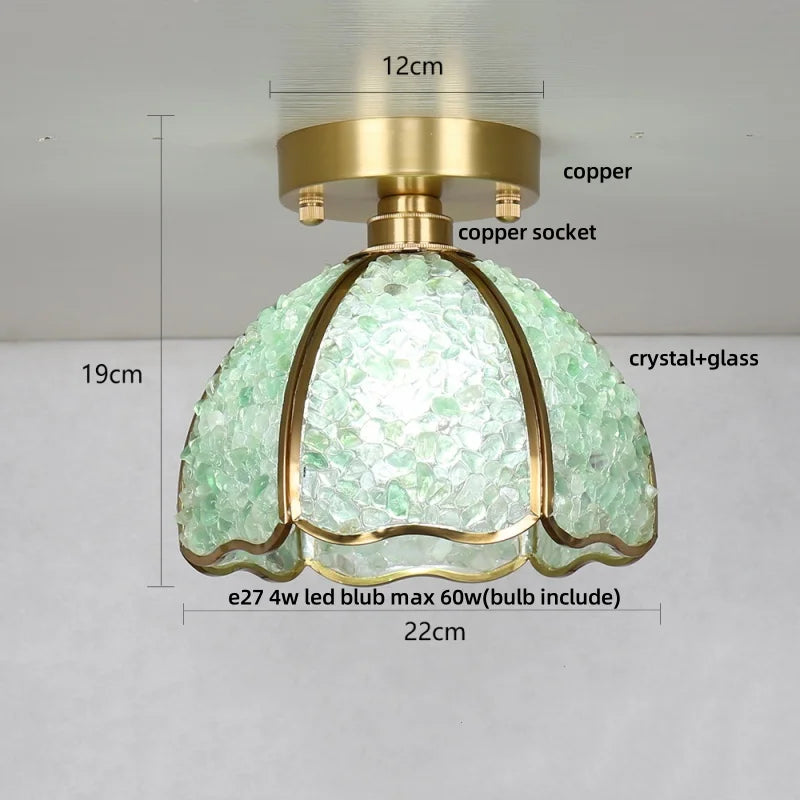 DecorBites™ Copper Canopy LED Ceiling Light Glass Crystal Nordic Modern Decor for Home