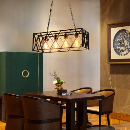 DecorBites™ Industrial Chandelier Retro Loft Bar Restaurant Pendant Lamp Ceiling Lamp
