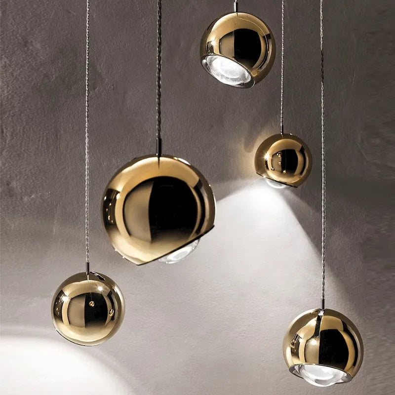 ™ Gold Chrome Ball Pendant LED Light for Kitchen, Bedroom, Dining Room