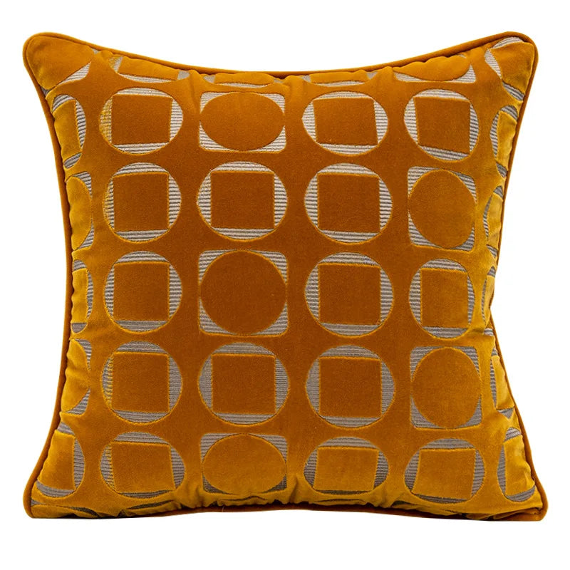 DecorBites™ Lahulpe Navy Blue Velvet Cushion Cover with Constellation Embroidery, 45x45cm