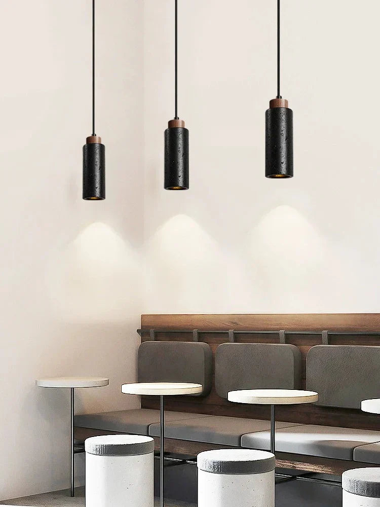 DecorBites™ Black Stone Bedside Chandelier, Modern Nordic Design, E27 LED Pendant Lamp