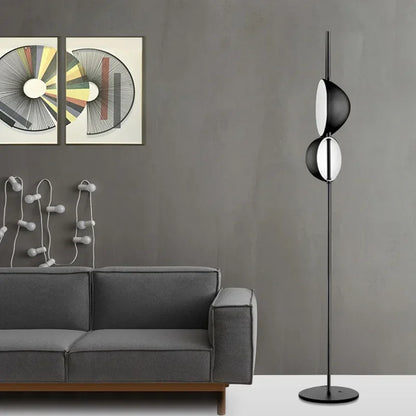 DecorBites™ Black Gold LED Floor Lamp Double Lampshade Standing Light