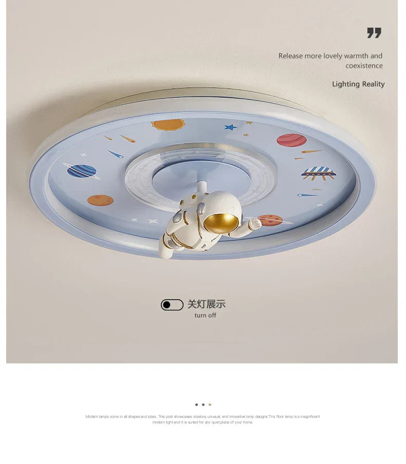 DecorBites™ Astronaut LED Ceiling Light for Kids' Room - Blue Cartoon Theme