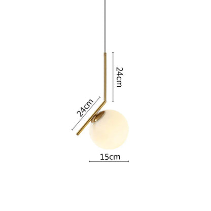 DecorBites™ Black Metal Ring Pendant Lights Glass Ball LED Lighting Fixture