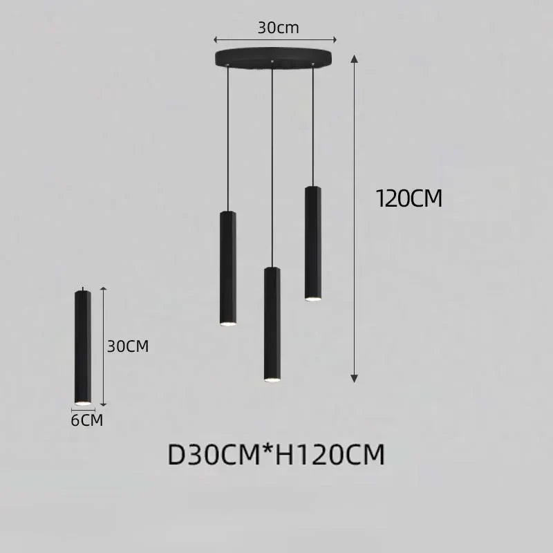 DecorBites™ Black LED Crystal Staircase Chandelier: Modern Nordic Design, Creative Island Hanging Lamp