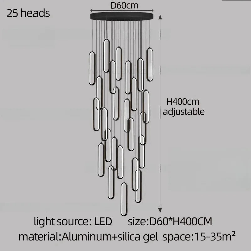 DecorBites™ LED Staircase Branch Chandelier for Modern Living & Dining Rooms