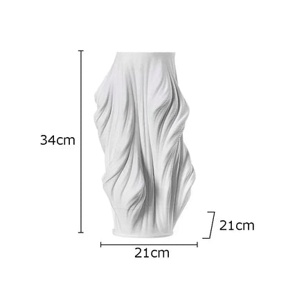 DecorBites™ Ceramic Vase with Artificial Flowers for Desk Decoration and Room Aesthetics