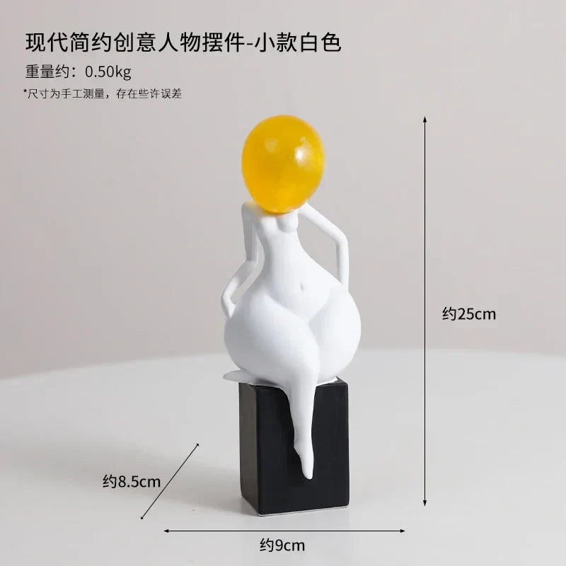 DecorBites™ Abstract Art Female Body Decor Figurines Black White Resin Home Decor