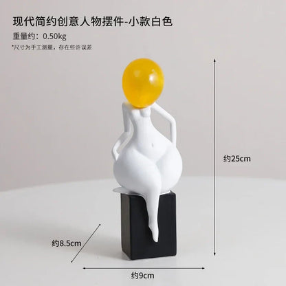 DecorBites™ Abstract Art Female Body Decor Figurines Black White Resin Home Decor