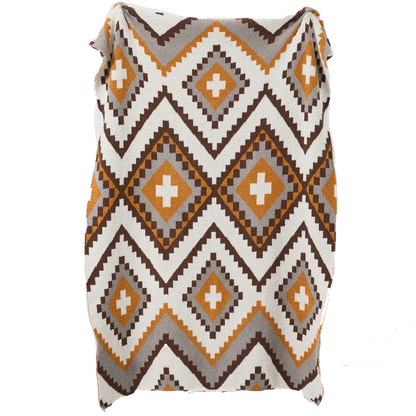 DecorBites™ Bohemian Flower Knitted Throw Blanket