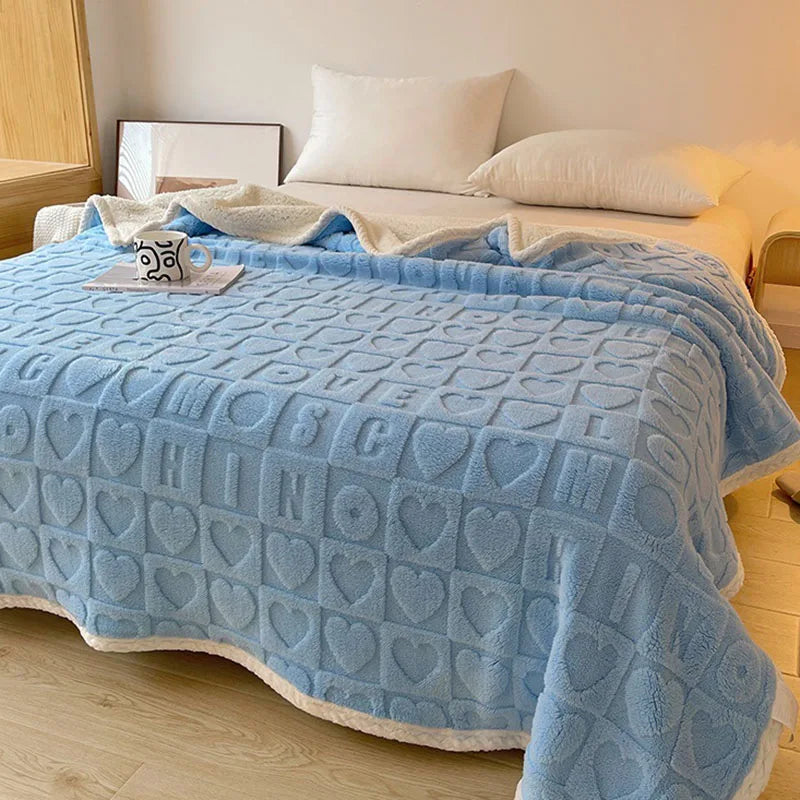 ™ Heart Shaped Cut Flowers Flannel Fleece Blanket