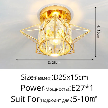 DecorBites™ Crystal Glass LED Chandelier for Modern Living, Study, and Aisle Lighting