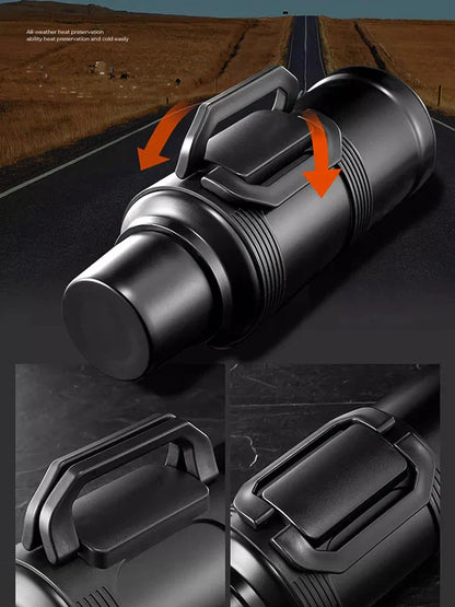 DecorBites™ 2000ML Glass Liner Insulated Kettle with Folding Handle Thermos Cup