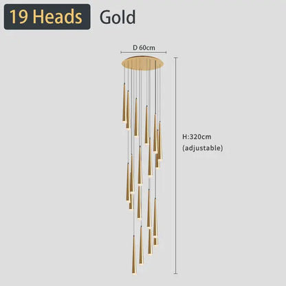 DecorBites™ Black LED Ceiling Chandelier: Stylish Staircase Lighting for Home Decor & Living Room