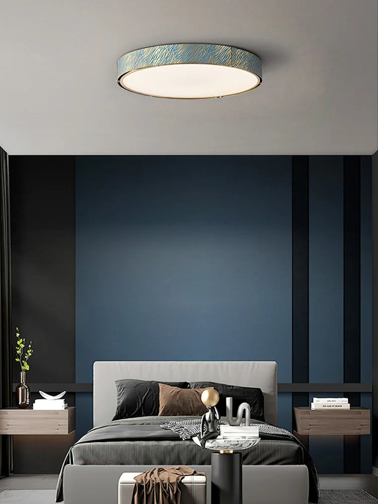 DecorBites™ Blue Copper Crystal LED Ceiling Chandelier for Dinning Room