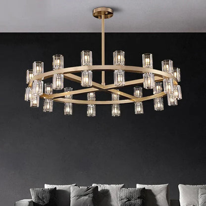 DecorBites™ Crystal Chandelier Pendant Light for Living Room Dining Room Ceiling Lighting