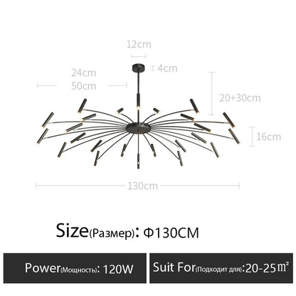 DecorBites™ LED Ceiling Chandelier: Minimalist Nordic Home Lighting for Living Room, Bedroom, Dining Area