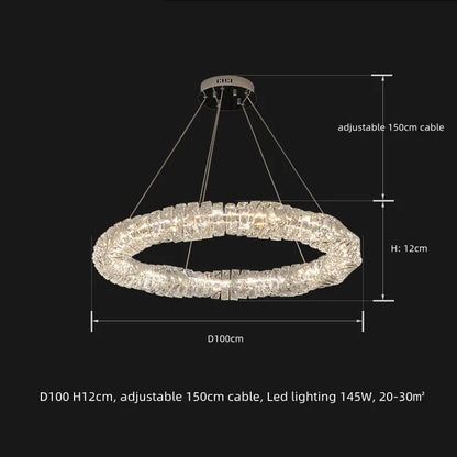DecorBites™ Crystal LED Pendant Lights | Dimmable Ring Hanging Lamp | Modern Luxury Decor Fixtures