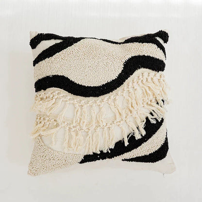 DecorBites™ Boho Tufted Pillow Cover with Tassels - 45x45cm Square for Home Décor