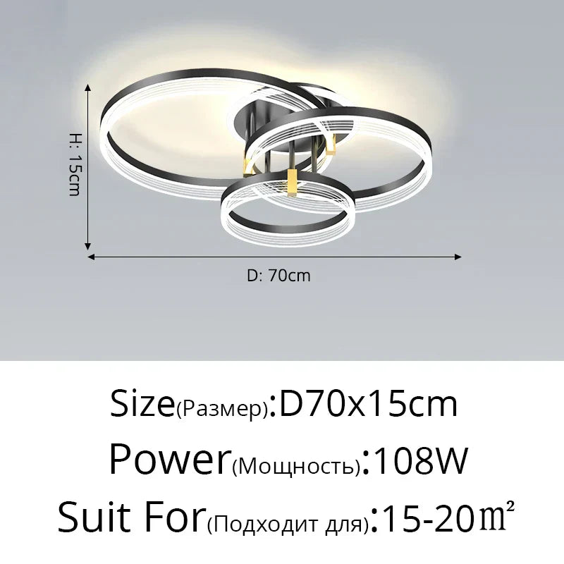 DecorBites™ Acrylic Circle Chandelier Pendant Lights - Modern Indoor Lighting Decor for Living Room