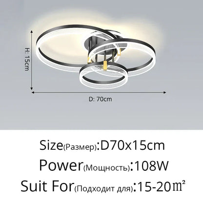 DecorBites™ Acrylic Circle Chandelier Pendant Lights - Modern Indoor Lighting Decor for Living Room