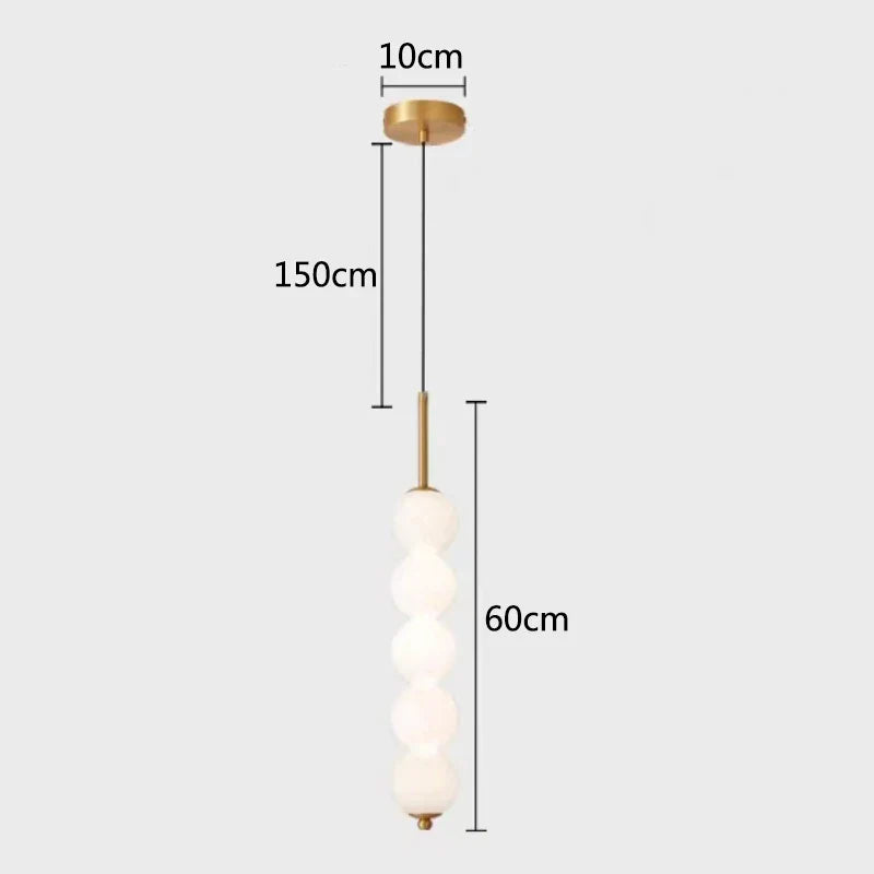 DecorBites™ LED White Pearl Glass Pendant Lights for Kitchen Bar Decor - Bubble Hanging Lamp