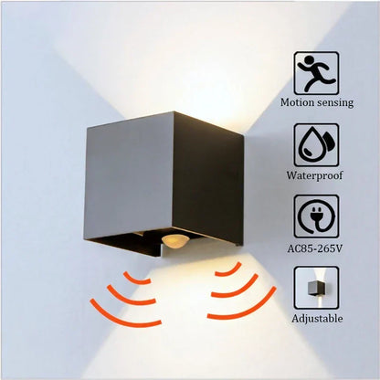 DecorBites™ 12W Outdoor/Indoor Motion Sensor LED Wall Lamp Waterproof Aluminum Sconce Light