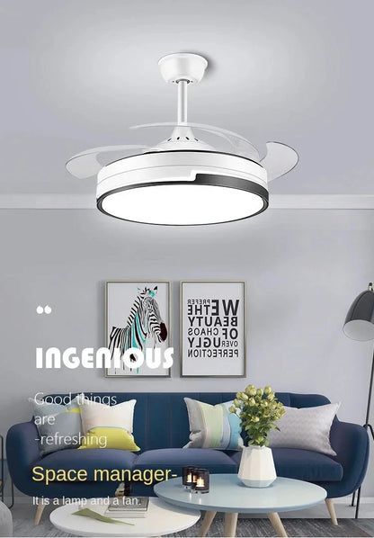 DecorBites™ Copper Ceiling Fan with Energy-saving Lighting, Modern Style, 6-speed Variab
