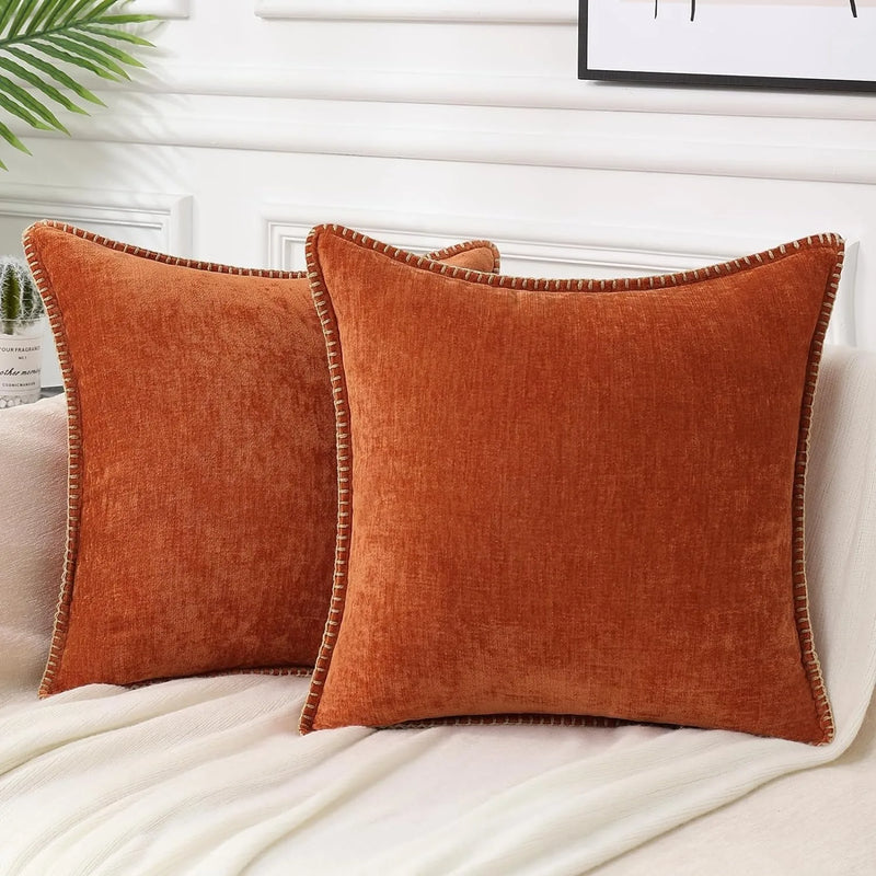 ™ Luxe Chenille Velvet Cushion Cover Set for Elegant Living Room Decor