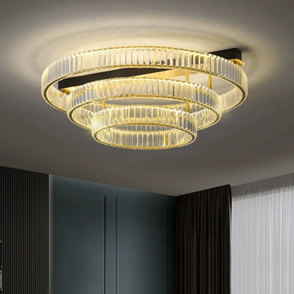 ™ Gold Crystal Copper Ceiling Lamps LED Modern Home Room Decor Lighting