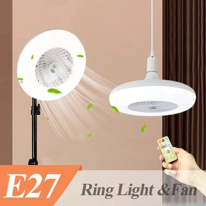 DecorBites™ 2-in-1 Ceiling Fan with Remote Control, Silent Operation, E27 Lighting, Home Décor