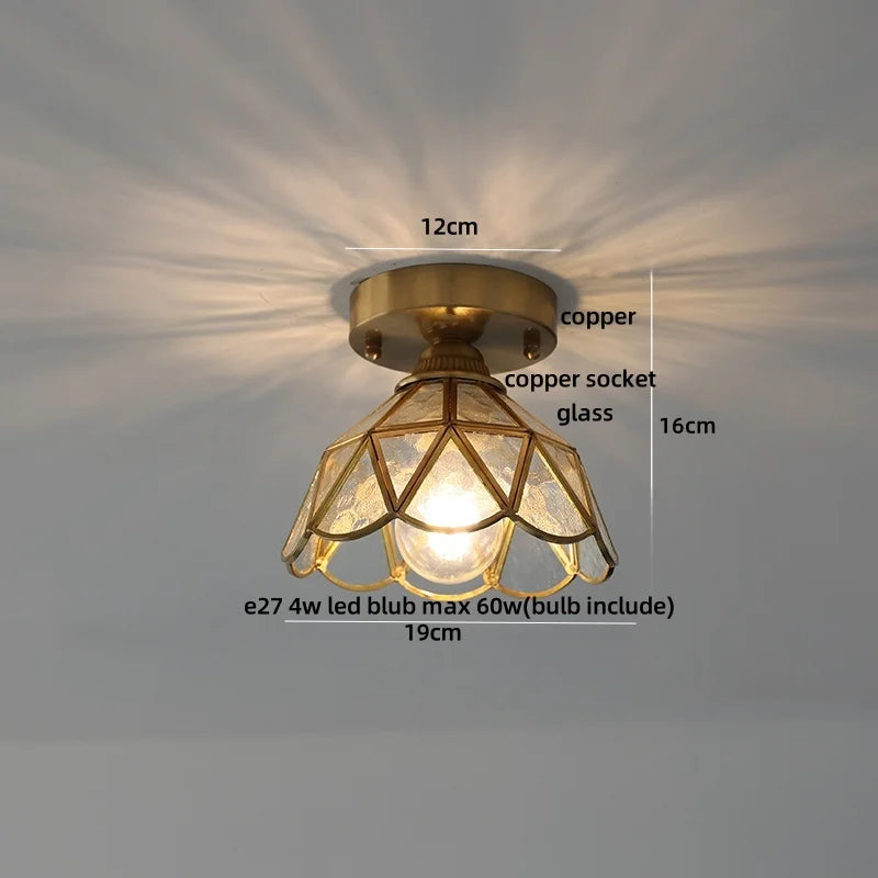 DecorBites™ Blue Flower Glass LED Ceiling Light | Nordic Modern Flush Mount Lamp