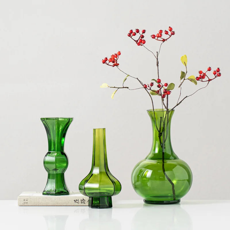 ™ Green Glass Geometry Vase Hydroponics Terrarium Home Decoration Accessory