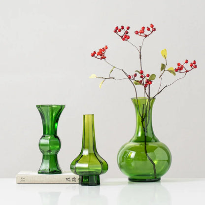 ™ Green Glass Geometry Vase Hydroponics Terrarium Home Decoration Accessory