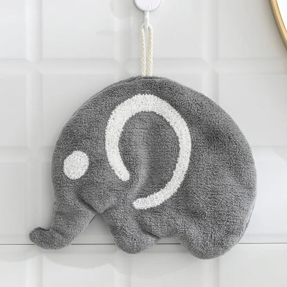 DecorBites™ Cartoon Animals Coral Velvet Hand Towel - Microfiber Terry Towel with Quick Drying