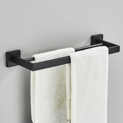 DecorBites™ Black Towel Rack Bar 40cm SUS304 Modern Gold Cloth Holder Wall Mounted