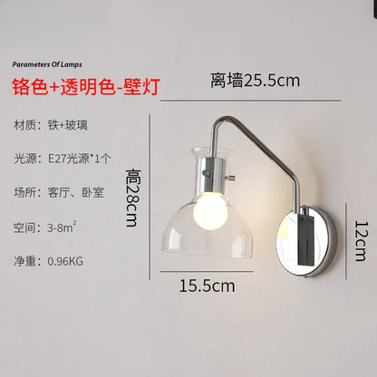 DecorBites™ Bauhaus Glass LED Wall Lamp Iron Art Decor for Bedroom Living Room
