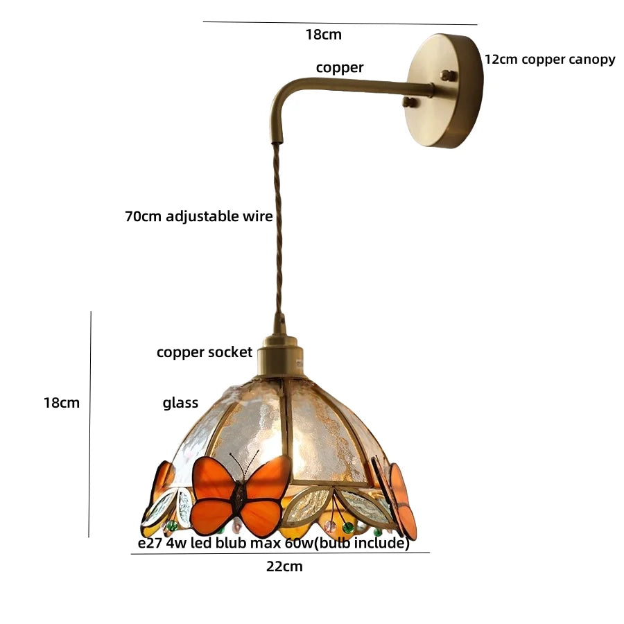DecorBites™ Butterfly Glass LED Wall Lights - Modern Nordic Style Bedside Lamp