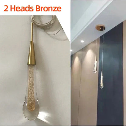 DecorBites™ Crystal Glass LED Pendant Lights - Tear Drop Design for Restaurant, Bar, Staircase