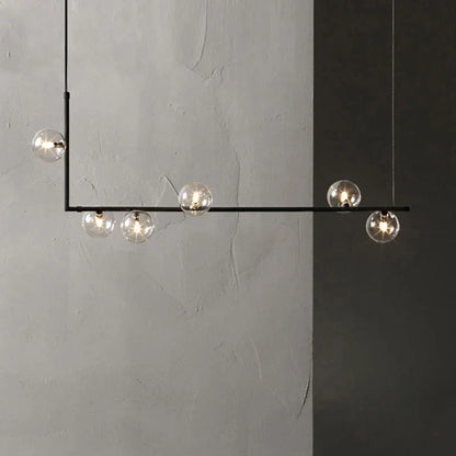 DecorBites™ Glass Black Chandelier Pendant Lamp Nordic Modern Living Room Light