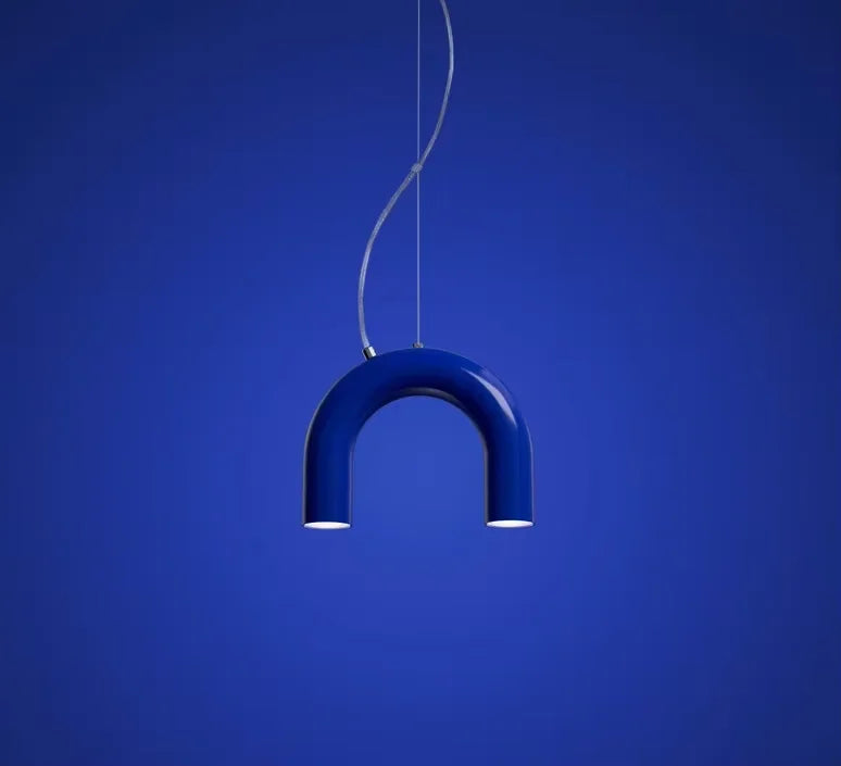 DecorBites™ Blue Metal Arch Chandelier Pendant Light - Modern Design for Home Décor