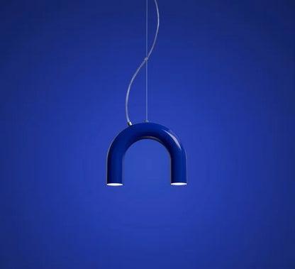 DecorBites™ Blue Metal Arch Chandelier Pendant Light - Modern Design for Home Décor
