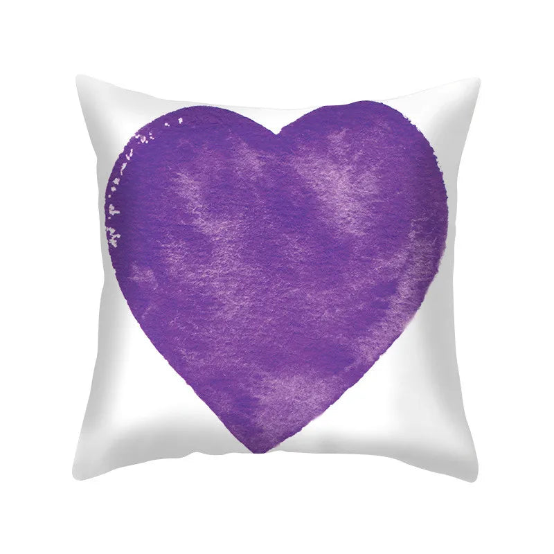 DecorBites™ Blue Purple Polyester Pillow Case Throw Pillow Cover for Home Office Bedroom Sofa