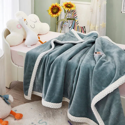 DecorBites™ Kids Flannel Nap Blanket - Lightweight & Cozy Single Bed Cover