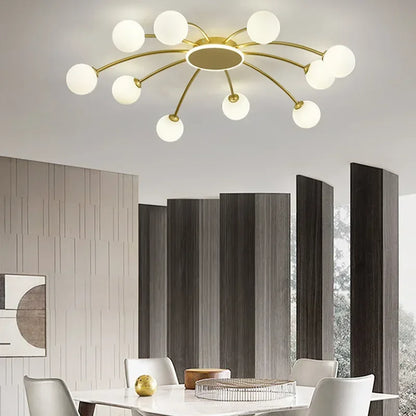 DecorBites™ Ball Glass Ceiling Light in Gold for Living Room, Dining, Bedroom by DecorBites™