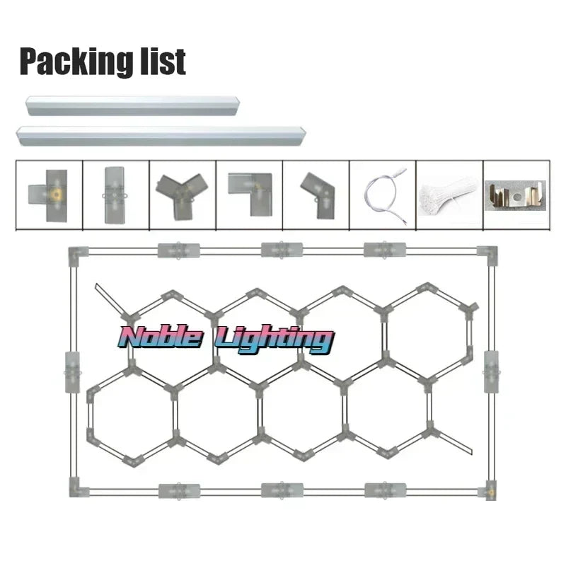 DecorBites™ Hexagon LED Ceiling Light for Barbershop and Garage Hair Salon