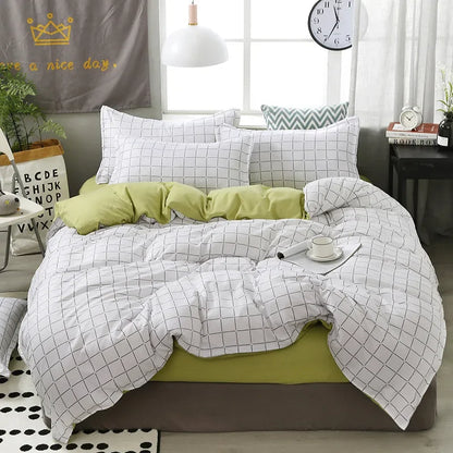 DecorBites™ 4-Piece Geometric Floral Quilt Cover Set for 1.5/1.8/2M Beds
