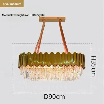 DecorBites™ Crystal Ceiling Chandelier: Luxury Round LED Light for Living Room, Artistic Home Decor