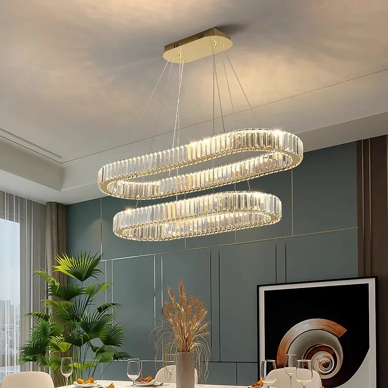 DecorBites™ Crystal Chandelier: Modern Home Decoration Pendant Lights for Living and Dining Room