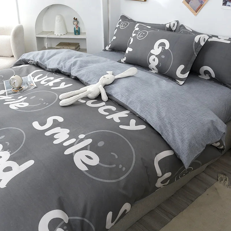 DecorBites™ Lattice Plant Geometric Pattern Bedding Set with Sheet Pillows